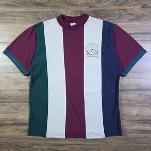 ​T's By DC Vintage XL USA Striped Colorblock Tee | Maroon Navy